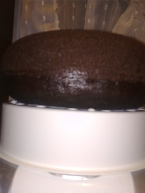 Chocolate cake on boiling water