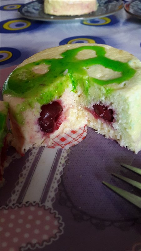 Postre de cuajada tipo recompensa en el microondas