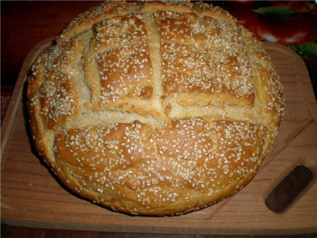 Pan de masa madre en el horno