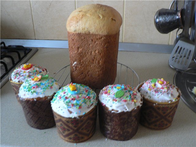 Kulich Koninklijke spelbreker in een broodbakmachine