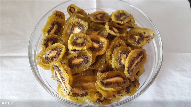 Dried kiwi in sugar syrup