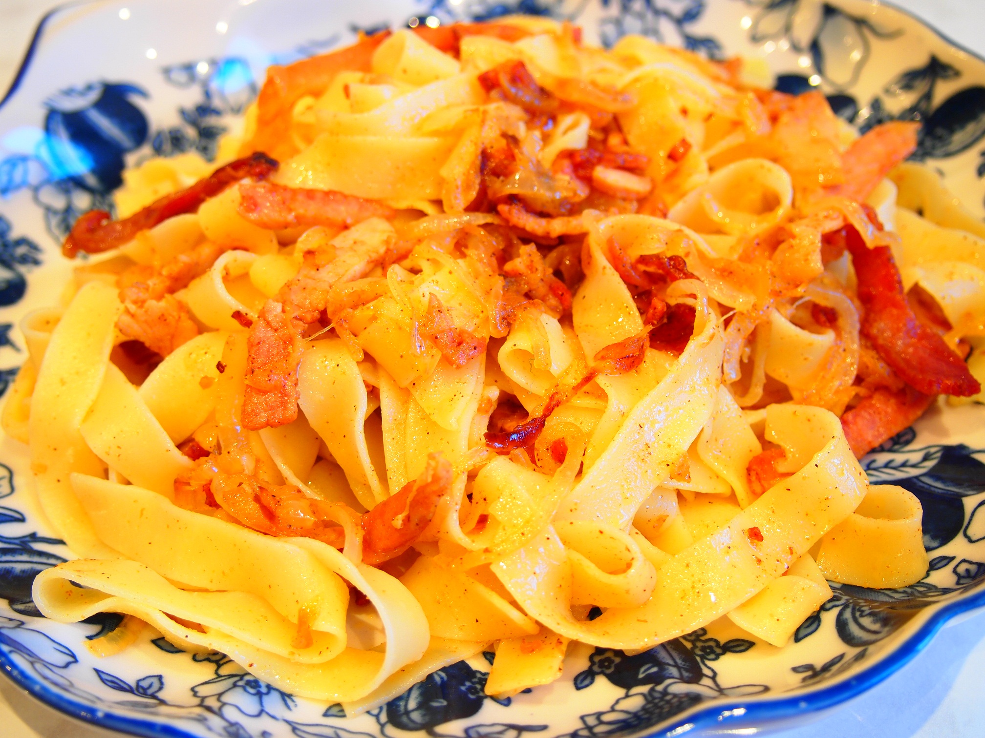 Fettuccine amb pernil Tambov