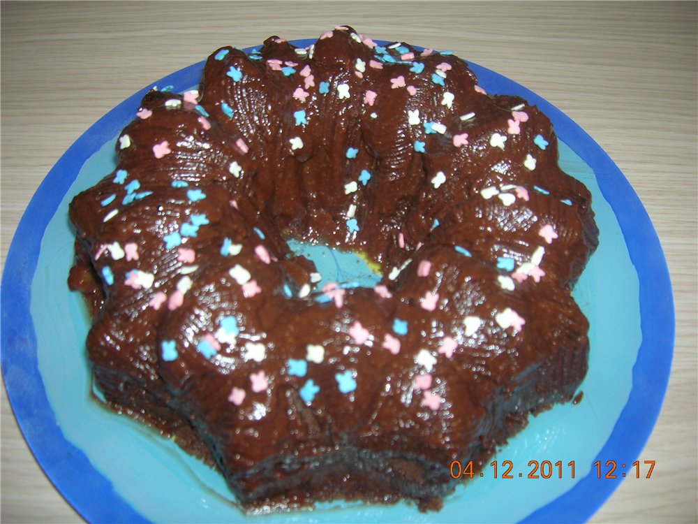 Chocolate-poppy cake sa microwave