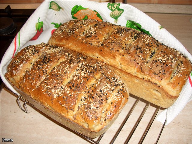 Shaped wheat bread with hercules sourdough (in the oven)