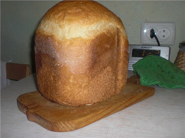 Pan de mostaza en una panificadora