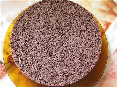 Chocolate cake on boiling water