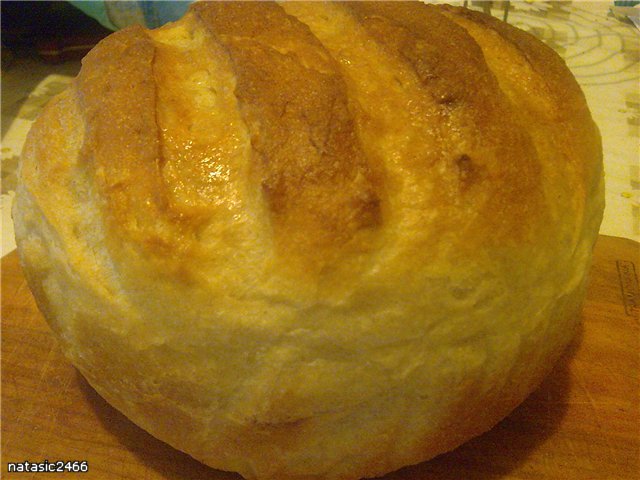 Wheat bread on ripe dough (self-leavening)