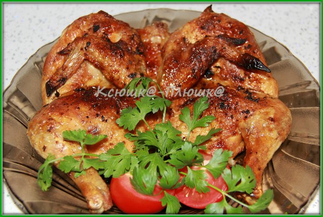 Pollo cortado `` bajo tapaka '' en airfryer Marca 35128