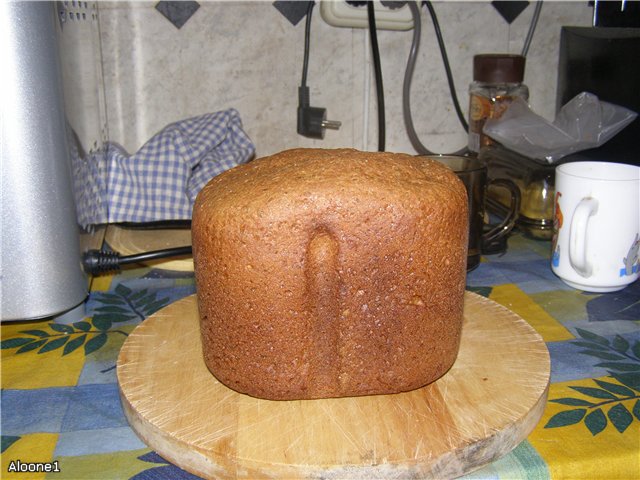 Black rye bread in a bread maker