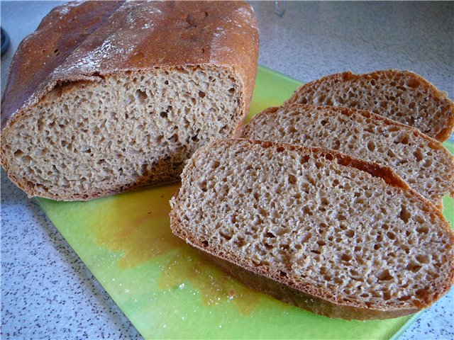 Sourdough bread in the oven