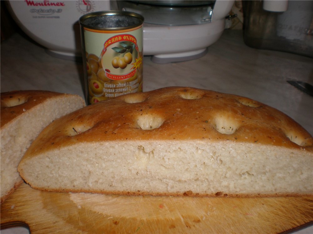 Genoese focaccia in Italian