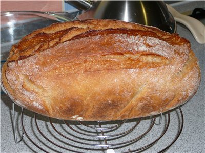 Sourdough bread in the oven