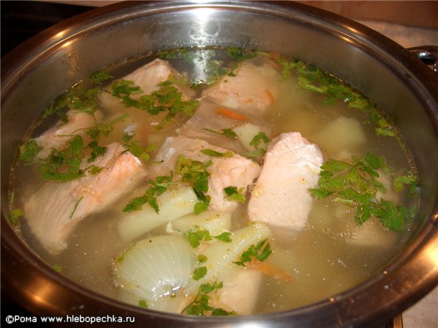 Red fish soup with potatoes