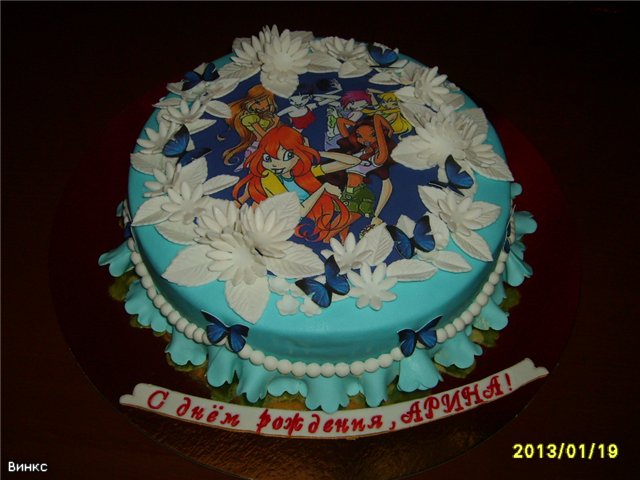 Torte con fate basate sul cartone animato Winx e altri