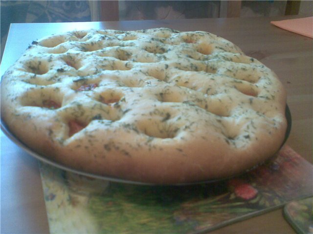 Genoese focaccia in Italian