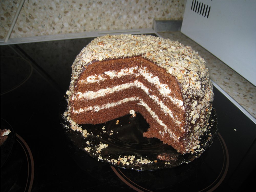 Torta al cioccolato in acqua bollente