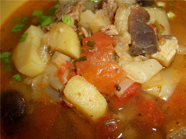 Sopas ng repolyo na may repolyo at dry-cured na pato ng pato (gansa)