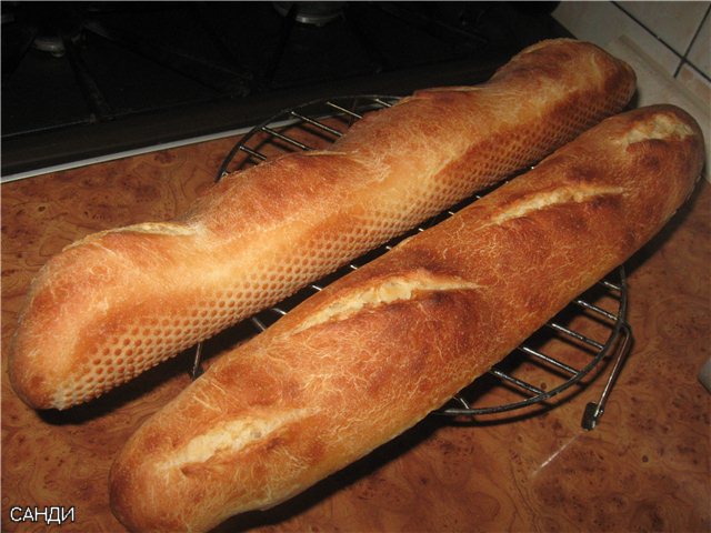 Baguettes francesas de masa vieja