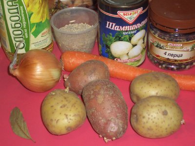 Mushroom soup with champignons in a multicooker Brand 701