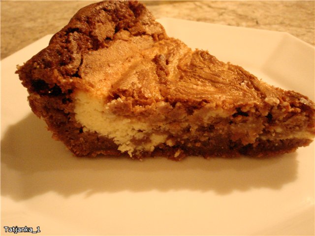 Tortas de brownie de chocolate y cuajada