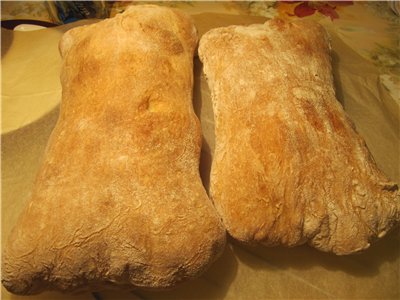 Chiabatta ในเตาอบ