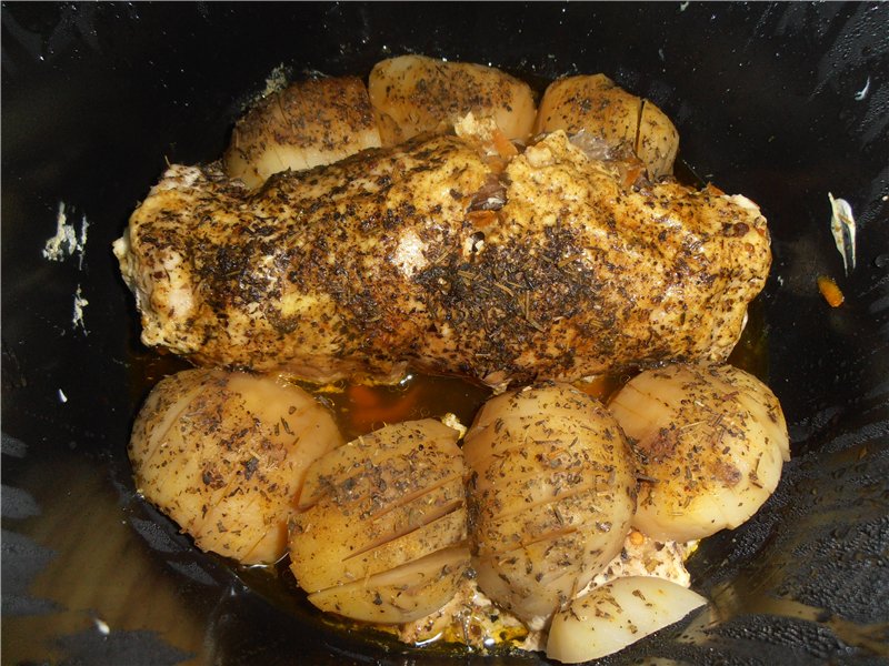 Involtino di pollo in duetto con patate (pentola a pressione multipla marca 6051)