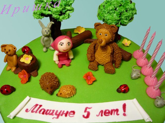 Cakes based on the cartoon Masha and the Bear