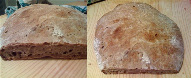 Rustic wheat bread (Pane Bigio) in the oven