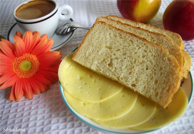 Pane al latte di frumento con farina d'avena in una macchina per il pane