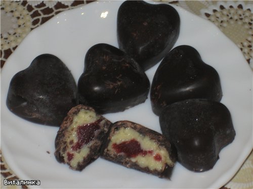 Dulces de chocolate con relleno de gofres.