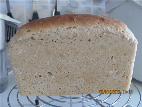 Pan de masa madre en el horno