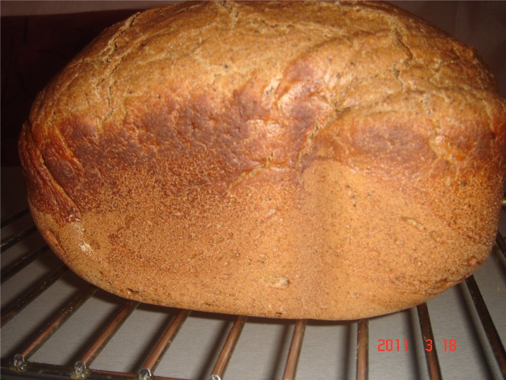 Tarwe-rogge 50x50 brood met levende gist (broodbakmachine)