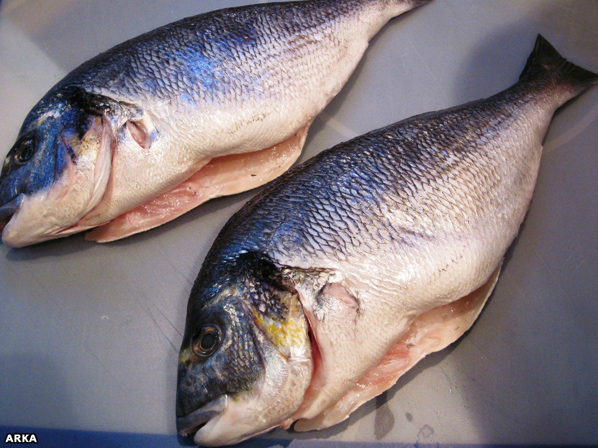 Pesce (dorada) in una busta