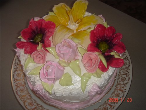 Mga cake ng bulaklak