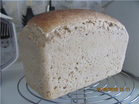 Pan de masa madre en el horno