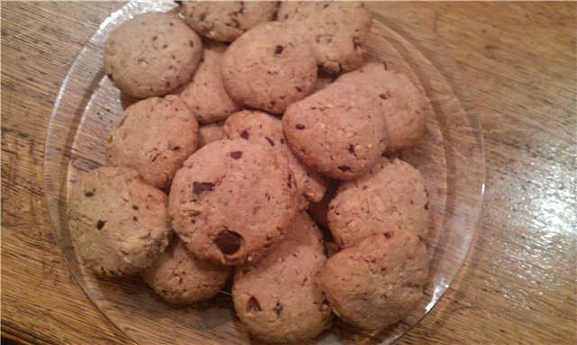 Galletas con coco, almendras y chispas de chocolate