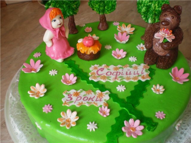 Cakes based on the cartoon Masha and the Bear