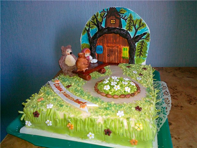 Cakes based on the cartoon Masha and the Bear