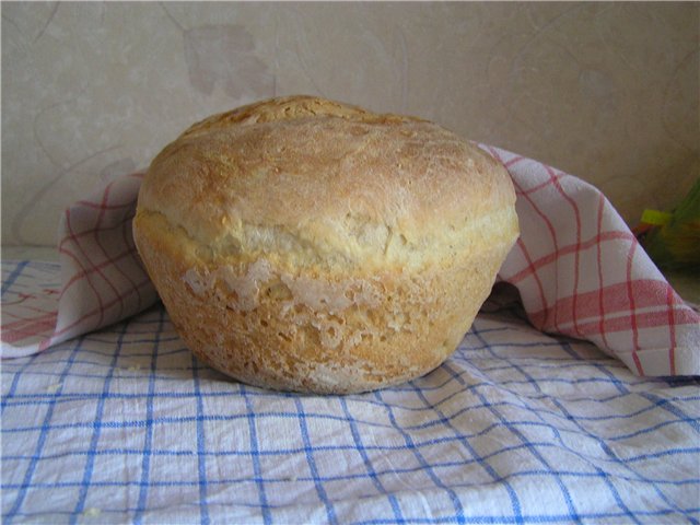 Pane di frumento a base di pasta vecchia