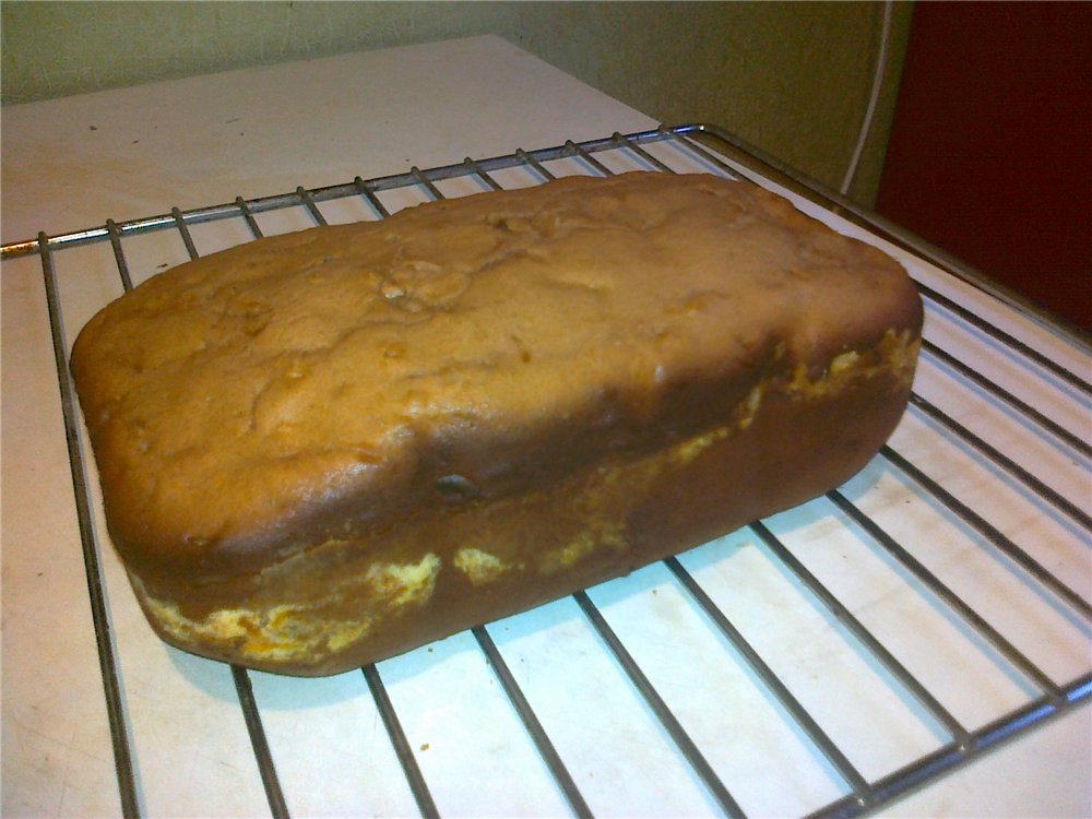 Pastel de cuajada en una panificadora