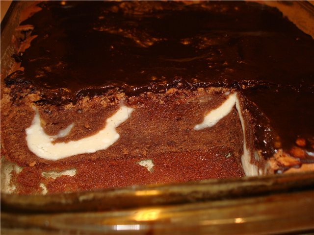 Mga brownie chocolate-curd cake