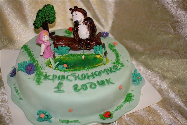 Cakes based on the cartoon Masha and the Bear