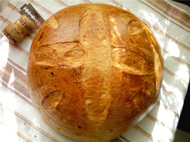 Milk cake on the hearth (oven)