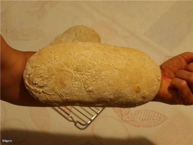 Chiabatta in the oven