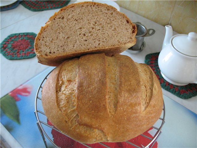 Pane di grano su pasta matura (autolievitazione)