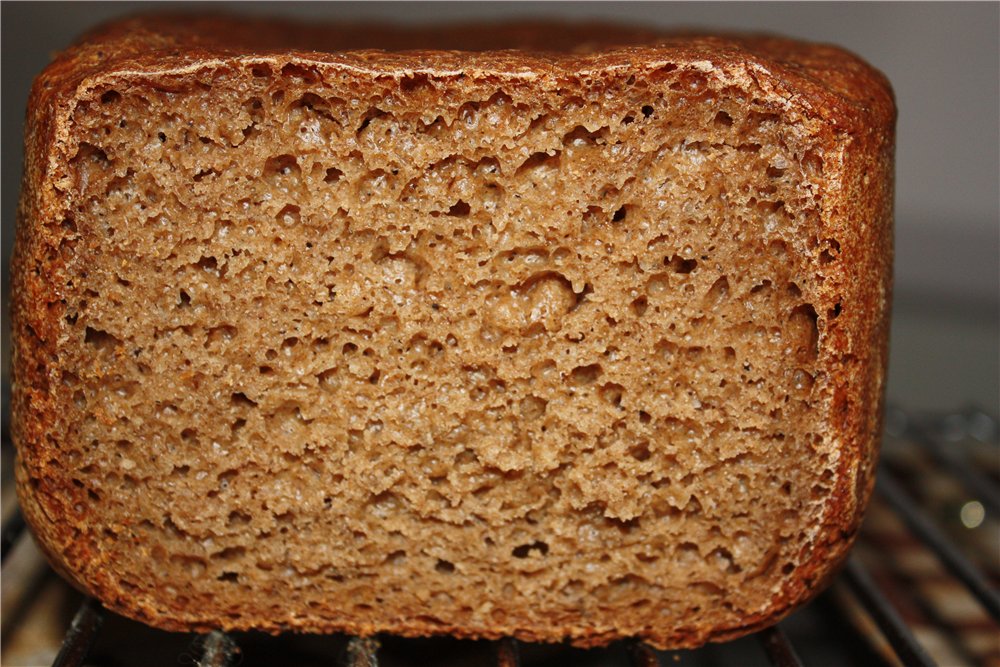 Pane di segale a lievitazione naturale in una macchina per il pane