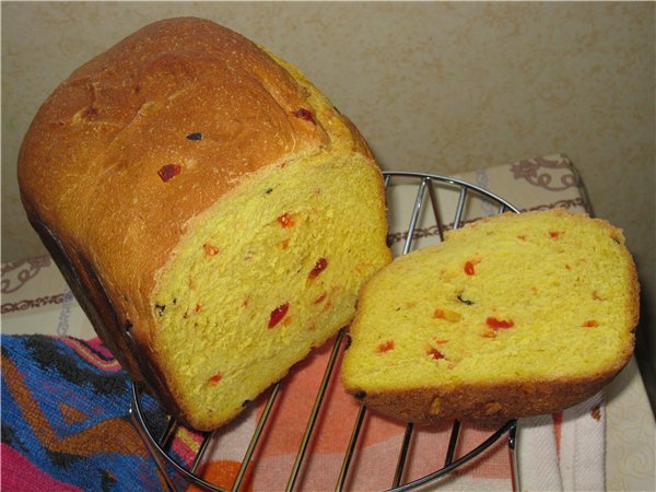 Orange bread in a bread maker