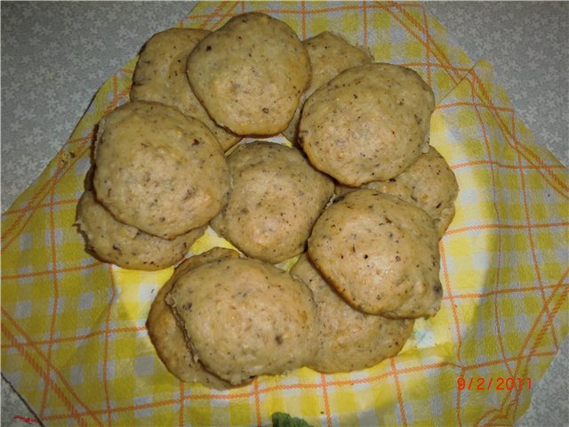 Galletas de plátano con nueces