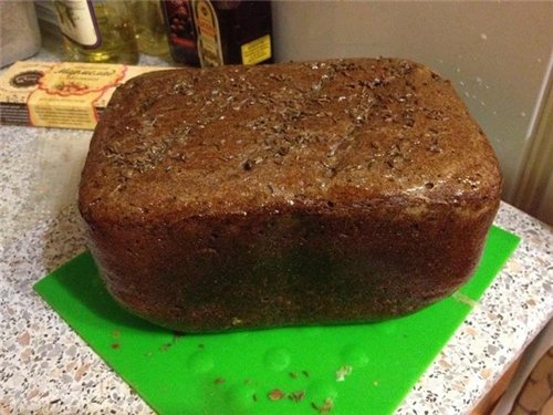 Pane di segale a lievitazione naturale in una macchina per il pane