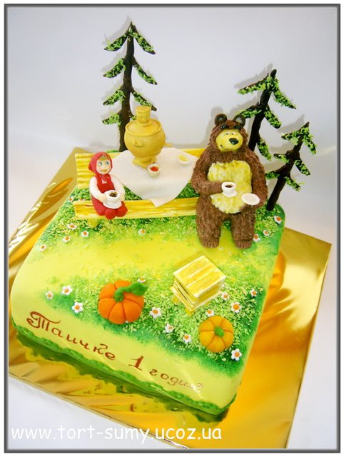 Cakes based on the cartoon Masha and the Bear